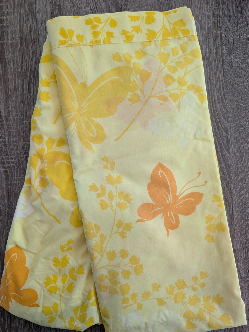 Vintage Retro Springmaid Mariposa Butterfly Yellow Sheet Set Size Twin